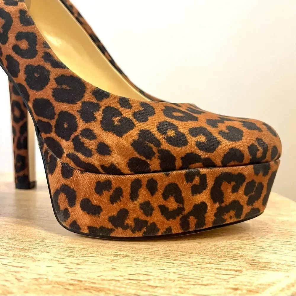 Jessica Simpson‎ Nellah Leopard Platform 5.5” Heels Pumps NWOB 7.5